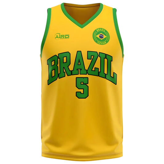 Brazil Home Concept Basketball Shirt - Little Boys_1