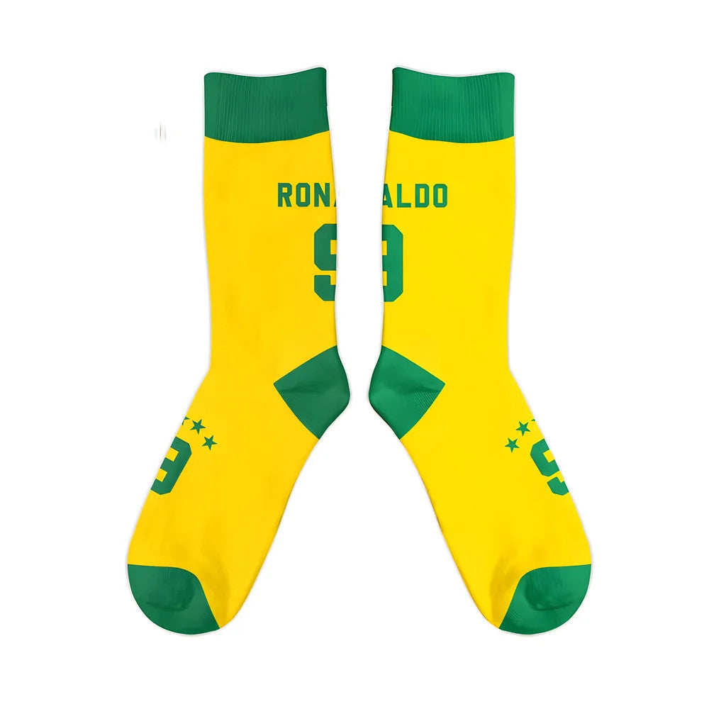 Brazil 1998 Ronaldo Retro Football Socks_1