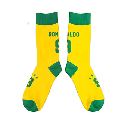 Brazil 1998 Ronaldo Retro Football Socks_1