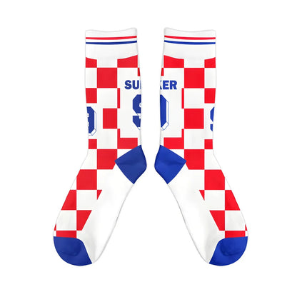 Croatia 1996 Davor Suker Retro Football Socks_1