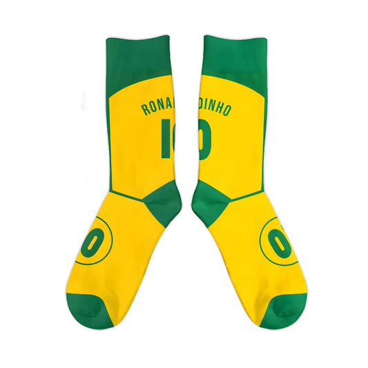 Brazil 2004 Ronaldinho Retro Football Socks_1