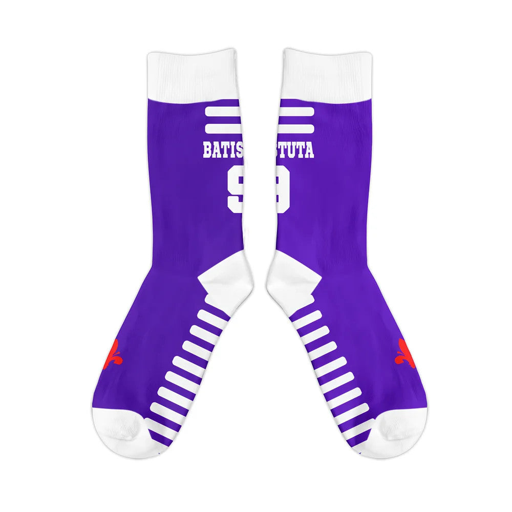 Fiorentina 1998 Gabriel Batistuta Retro Football Socks_1