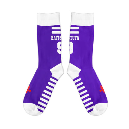 Fiorentina 1998 Gabriel Batistuta Retro Football Socks_1