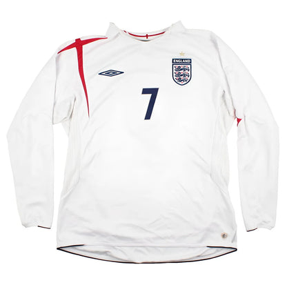 England 2005-07 Long Sleeve Home Shirt (XL) #7 (Very Good)_1