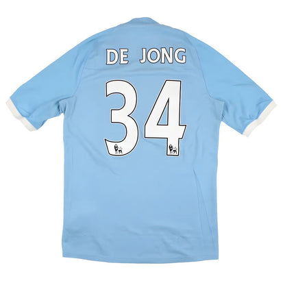 Manchester City 2010-11 Home Shirt (De Jong 34) (S) (Very Good)_0