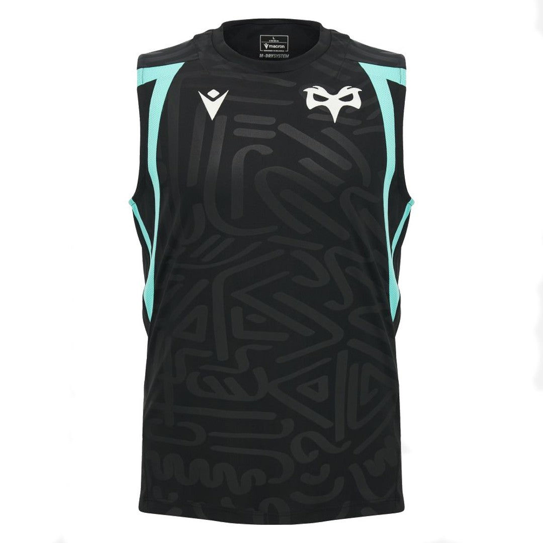 2026-2027 Ospreys Rugby Poly Sleeveless Training Shirt (Black)_0