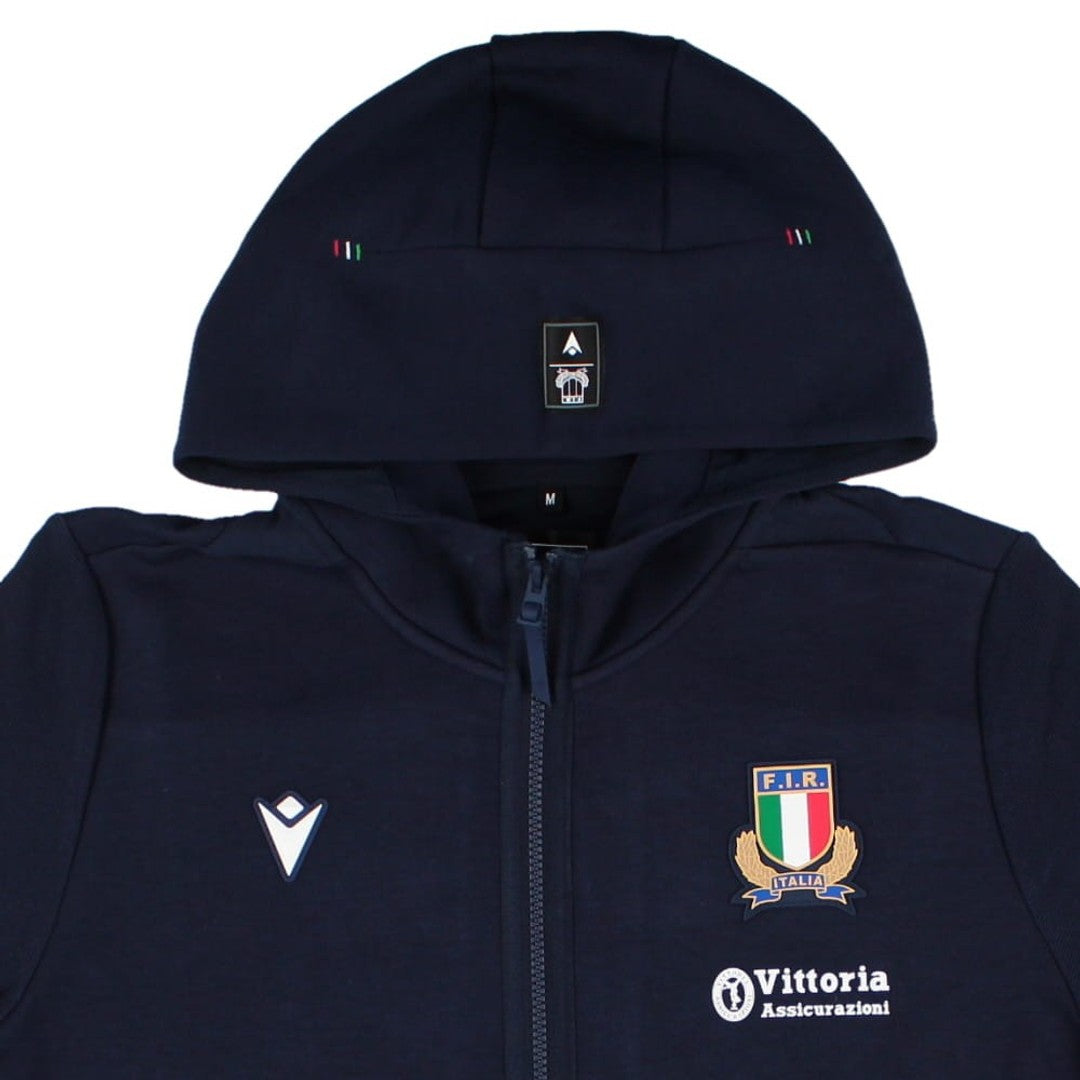 2026-2027 Italy Rugby Full Zip Travel Hoodie (Navy)_3