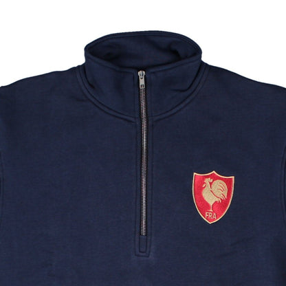 France Vintage Rugby Quarter Zip Top (Navy)_3