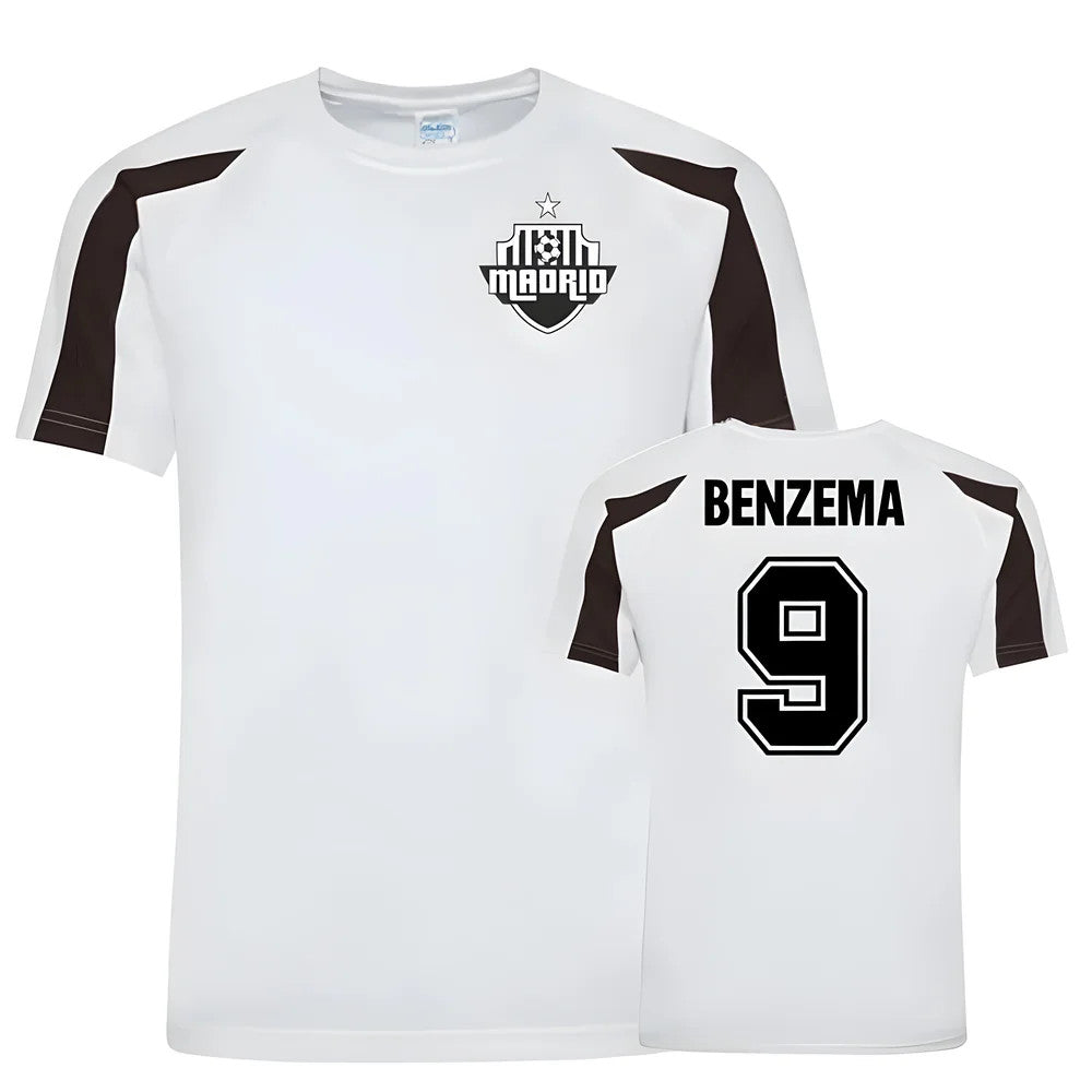 Karim Benzema Real Madrid Sports Training Jersey (White/Black)_1