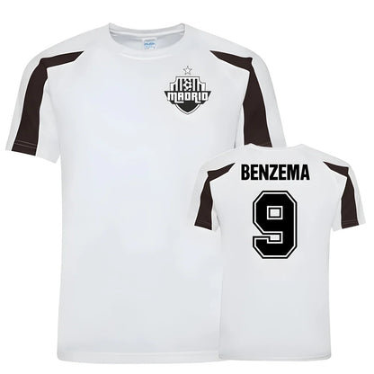 Karim Benzema Real Madrid Sports Training Jersey (White/Black)_1