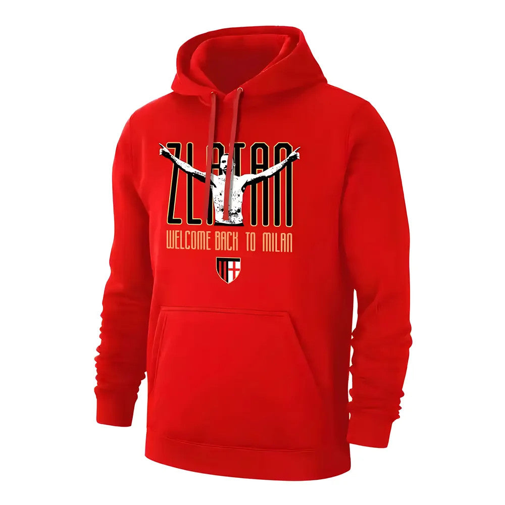 Milan Zlatan Welcome Back footer with hood, red_0
