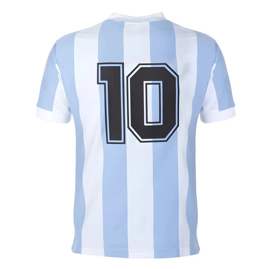 Argentina 1986 World Cup No 10 Retro Football Shirt_3