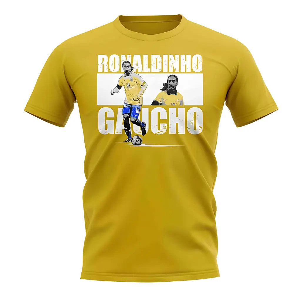 Ronaldinho Player Collage T-Shirt (Yellow)_1