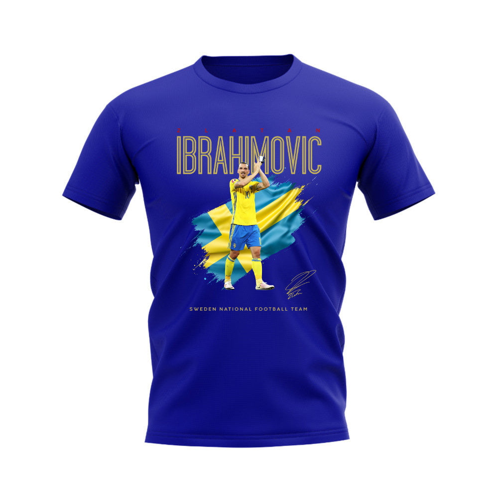 Zlatan Ibrahimovic Sweden Image T-Shirt (Blue)_1