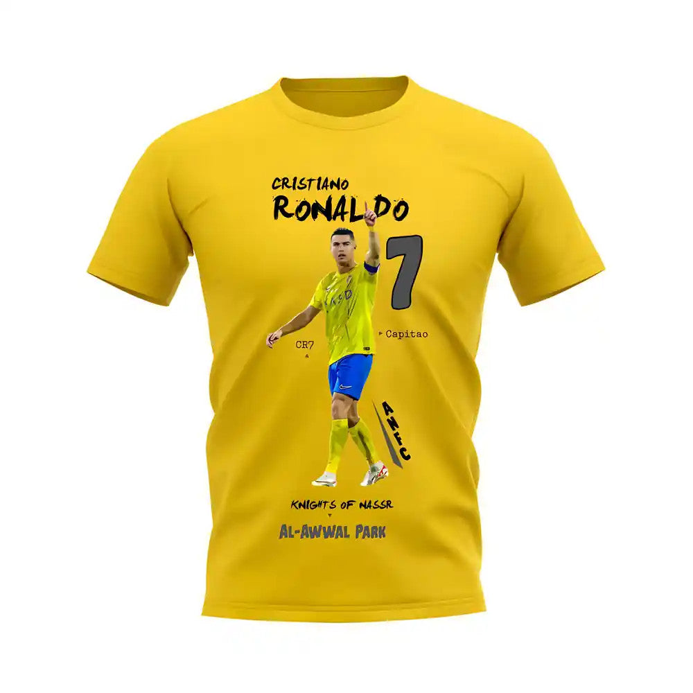 Cristiano Ronaldo Al Nassr Graphic T-Shirt (Yellow)_0