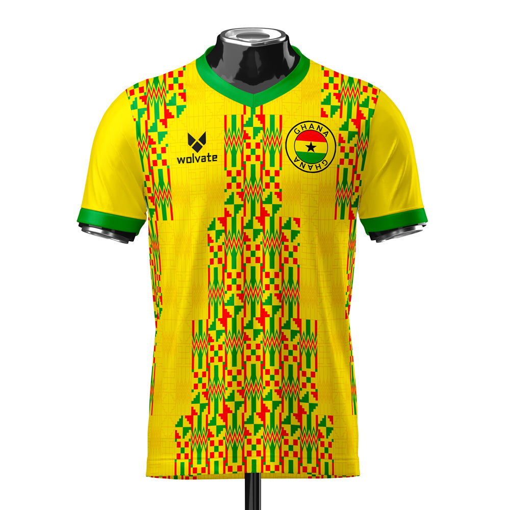 Ghana Heritage Football Jersey (Wolvate) Adult Short Sleeve_0