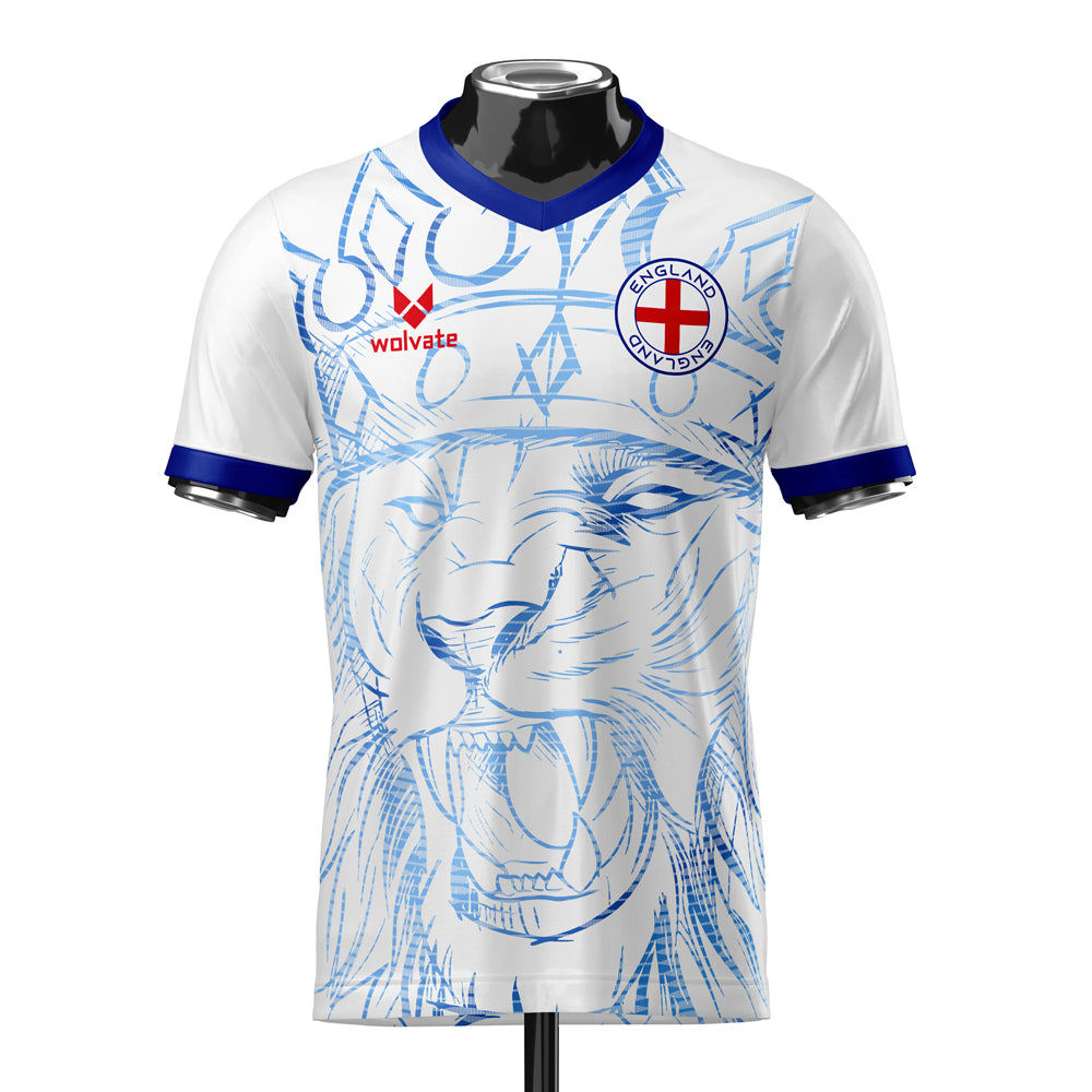 England Heritage Football Jersey White/Blue (Wolvate) Adult Short Sleeve_0