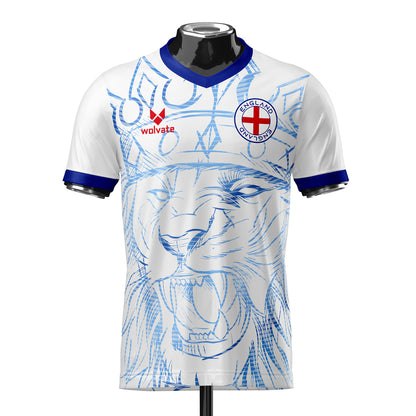 England Heritage Football Jersey White/Blue (Wolvate) Adult Short Sleeve_0