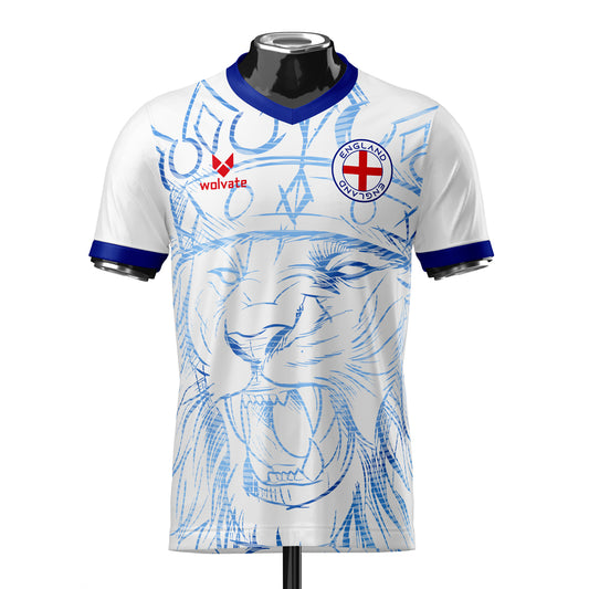 England Heritage Football Jersey White/Blue (Wolvate) Adult Short Sleeve_0