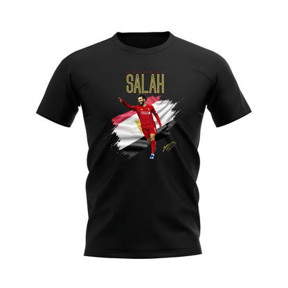Mohamed Salah Liverpool Flag T-Shirt (Black)_0