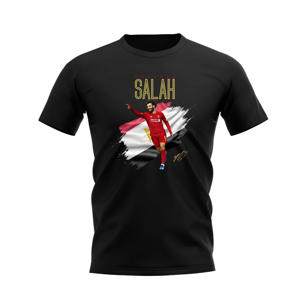 Mohamed Salah Liverpool Flag T-Shirt (Black)_1
