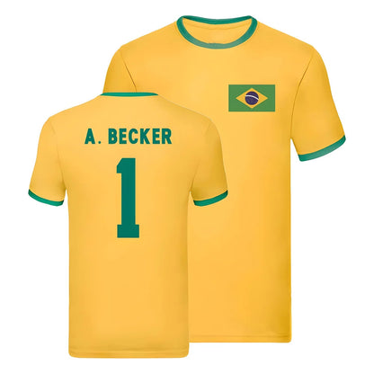 Brazil Ringer T-Shirt (Alisson Becker 1)_1