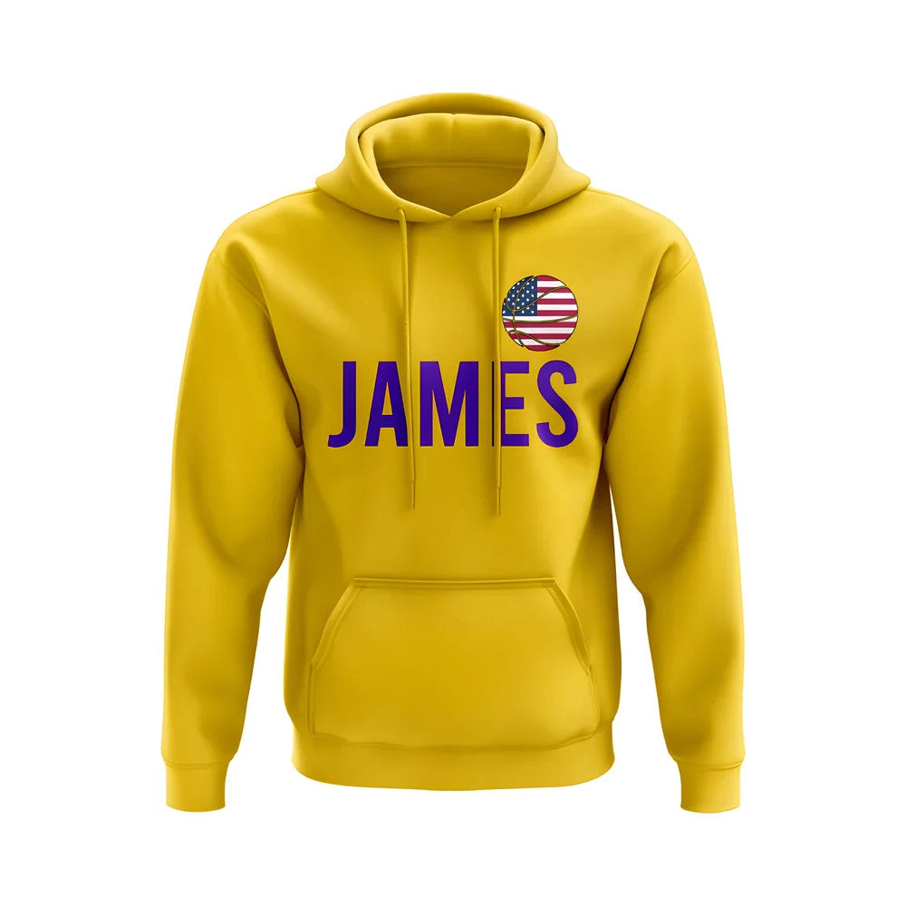 Lebron James USA Name Hoody (Yellow)_1