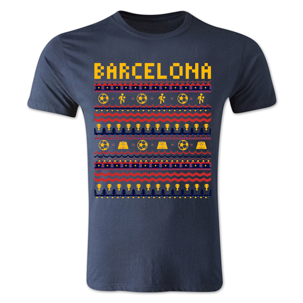 Barcelona Christmas T-Shirt (Navy) - Kids_1