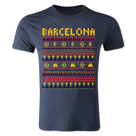 Barcelona Christmas T-Shirt (Navy) - Kids_1