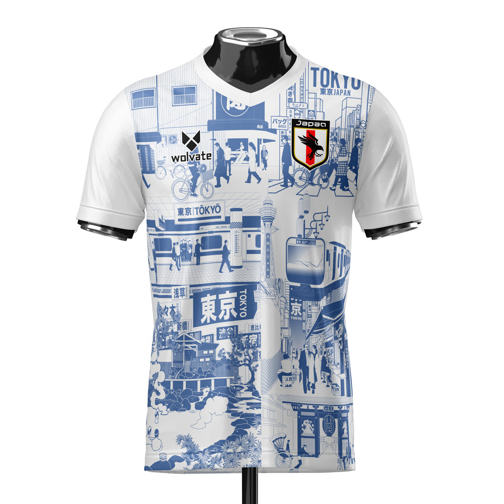 Japan Tokyo Heritage Football Jersey Blue (Wolvate) Adult Short Sleeve_0