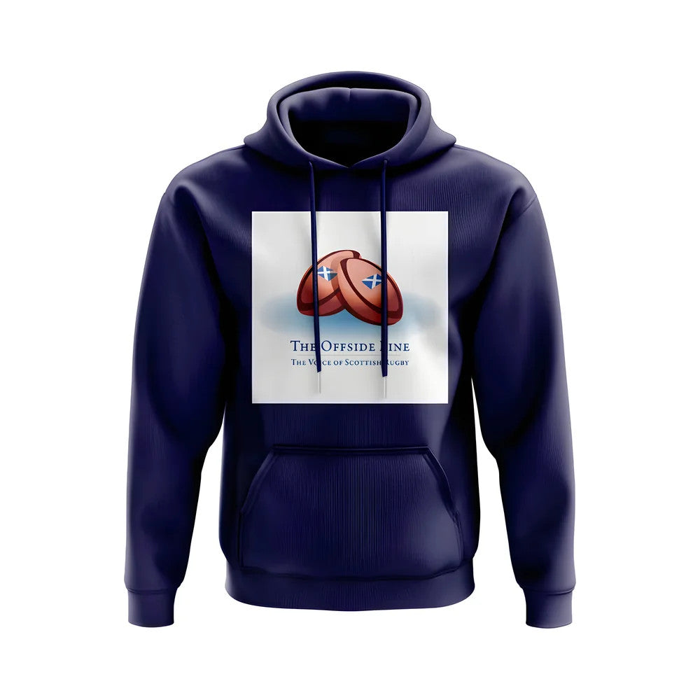 Scotland Offside Line Logo Rugby Hoody - Version 4 (Navy/White)_0