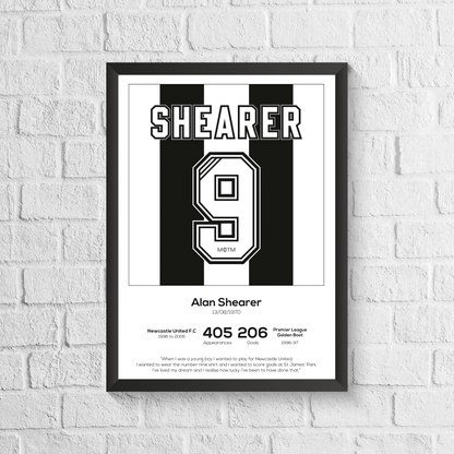 Alan Shearer Legend Stats Print