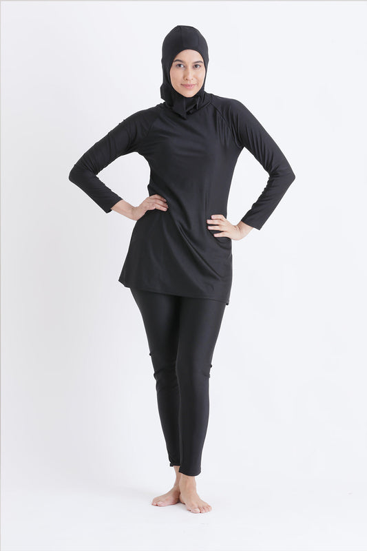 Ameera Modest Black Swimwear Set