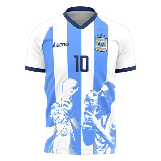 Messi x Maradona Argentina World Cup Tribute Shirt_0