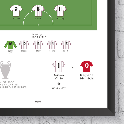 Aston Villa vs Munich 1982 European Cup Final Match Print