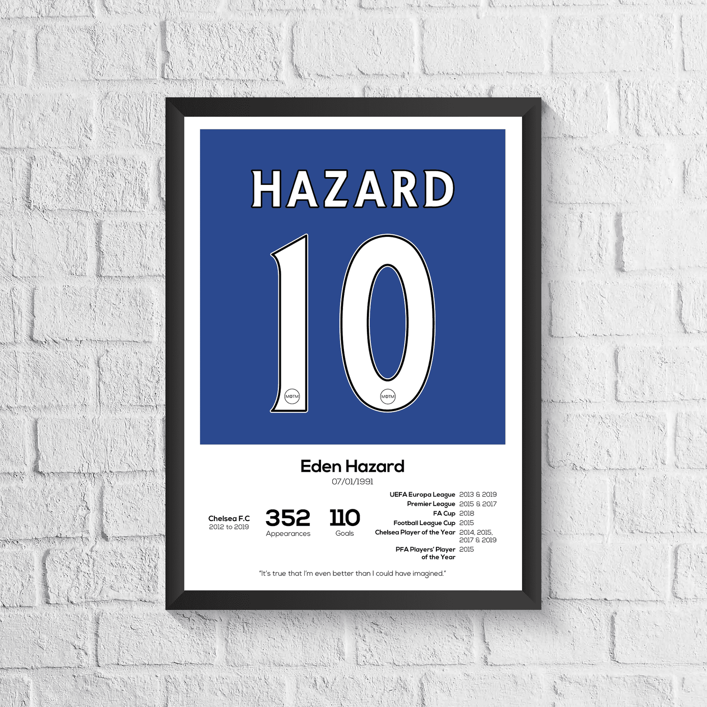 Eden Hazard Legend Stats Print