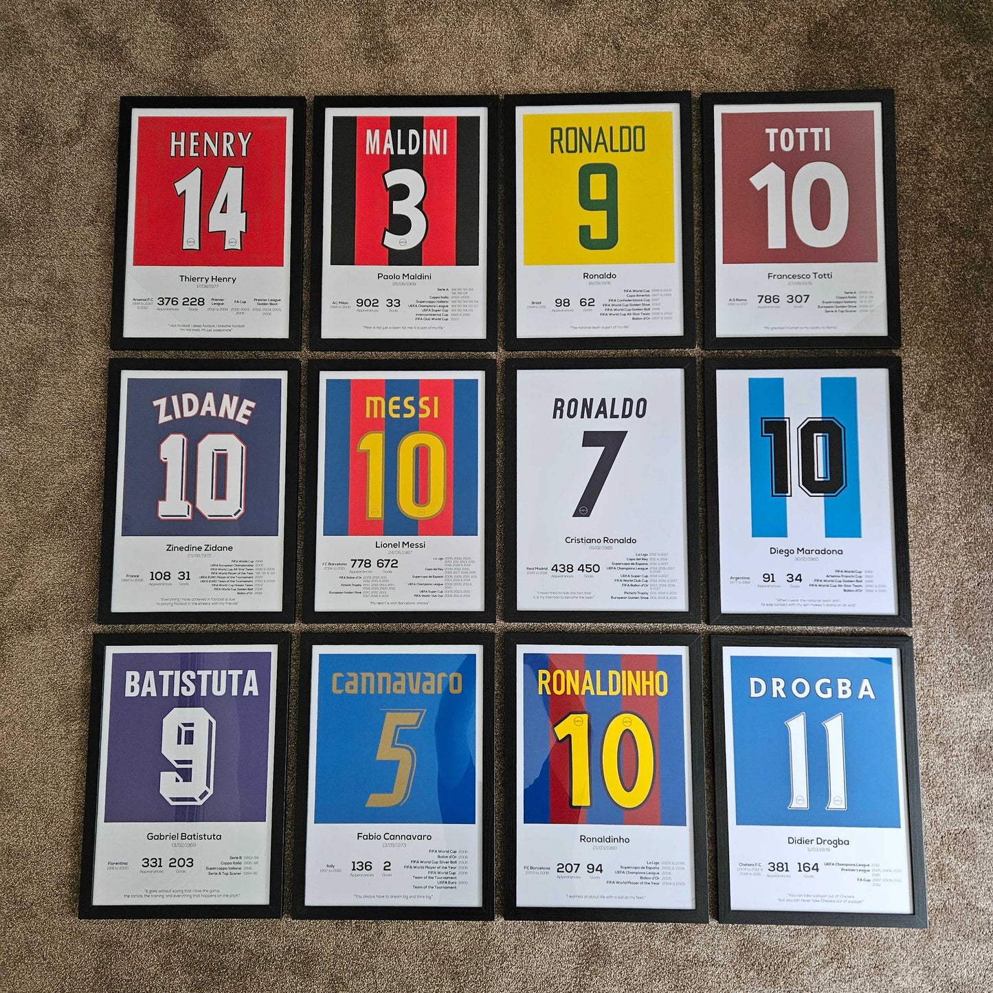 Pele Brazil Legend Stats Print