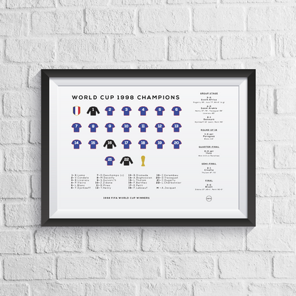 France World Cup 1998 Winners Squad Print