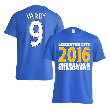 Leicester City 2016 Premier League Champions T-Shirt (Vardy 9) Blue - Kids_1