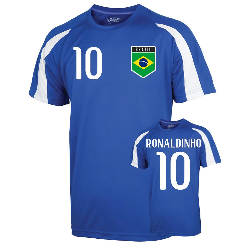 Brazil Sports Training Jersey (ronaldinho 10)_1