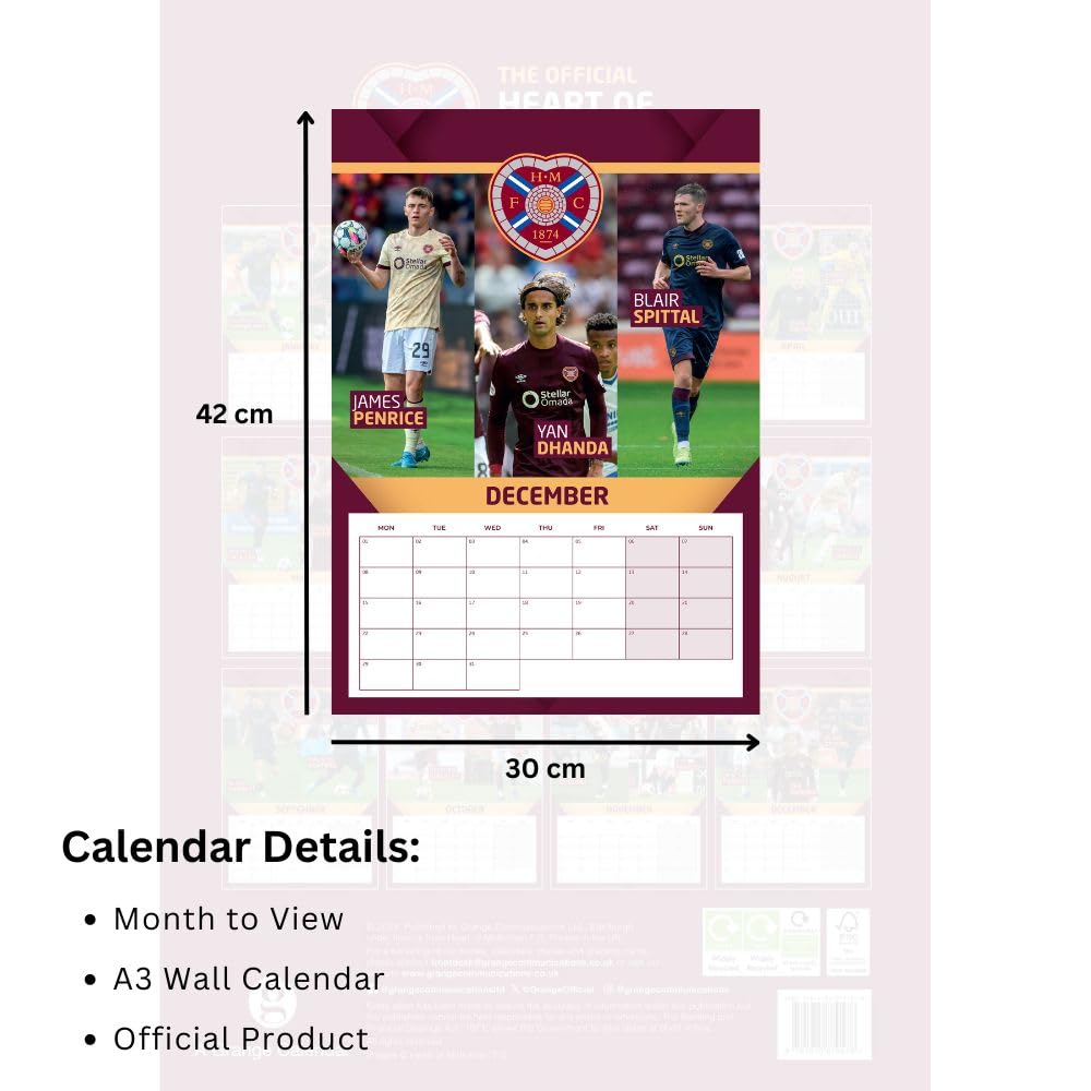 Hearts FC A3 Calendar 2025_4