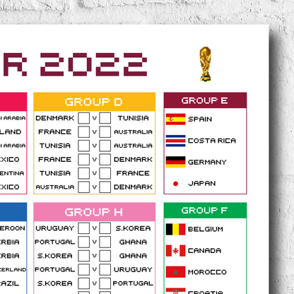 Retro Qatar 2022 World Cup Wall Chart