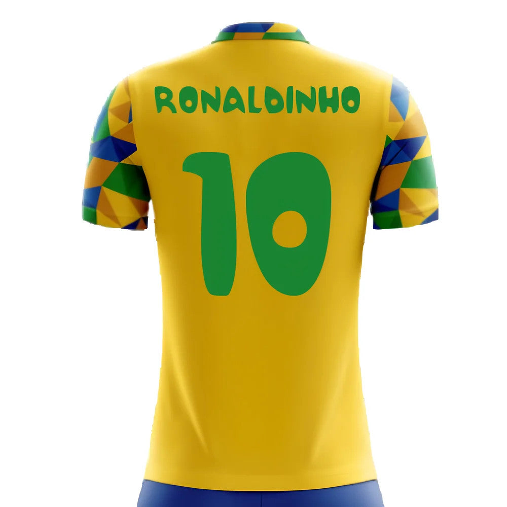 2025-2026 Brazil Home Concept Football Shirt (Ronaldinho 10) - Kids_4