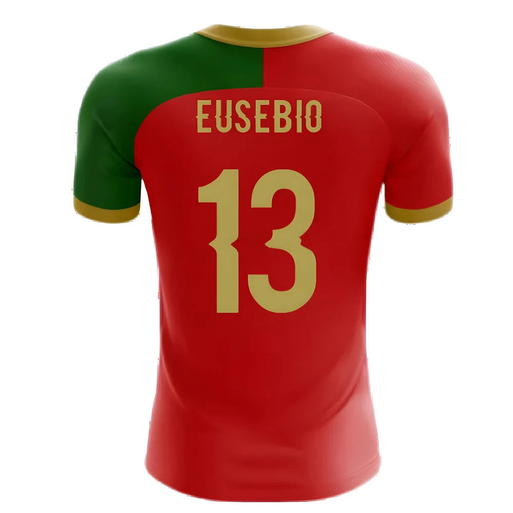 2025-2026 Portugal Flag Home Concept Football Shirt (Eusebio 13) - Kids_4
