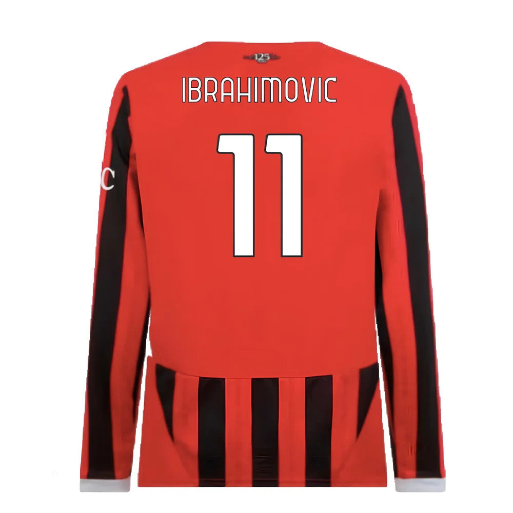 2024-2025 AC Milan Home Long Sleeve Shirt (Ibrahimovic 11)_4