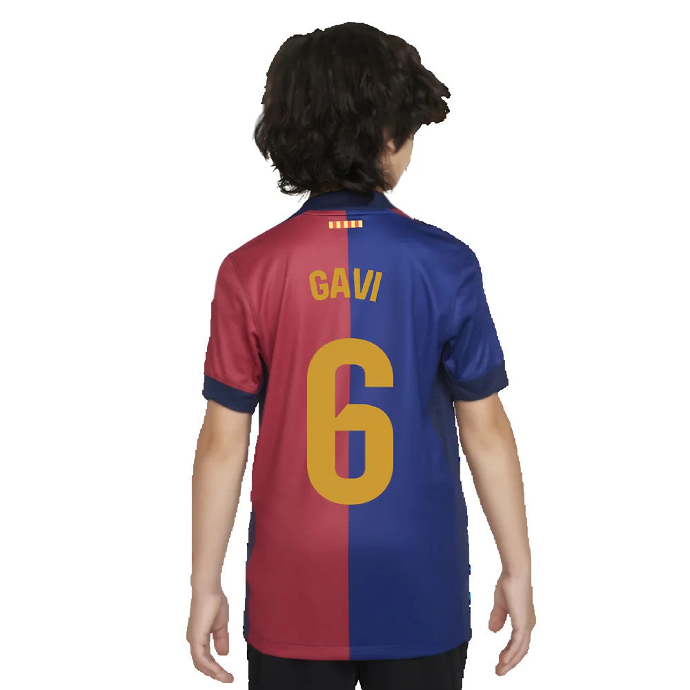 2024-2025 Barcelona Home Shirt (Sponsorless) - Kids (Gavi 6)_5