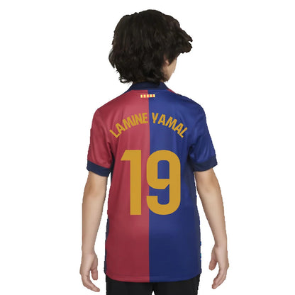 2024-2025 Barcelona Home Shirt (Sponsorless) - Kids (Lamine Yamal 19)_5