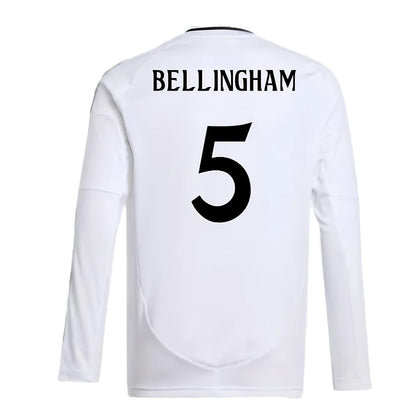 2024-2025 Real Madrid Long Sleeve Home Shirt (Kids) (Bellingham 5)_5