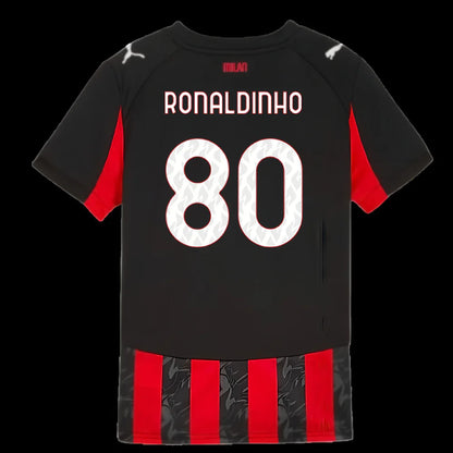 2025-2026 AC Milan Home Shirt (Kids) (Ronaldinho 80)_5
