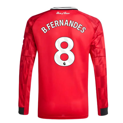 2025-2026 Man Utd Long Sleeve Home Shirt (Kids) (B.Fernandes 8)_3